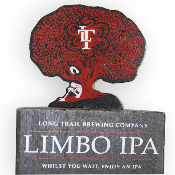 LongTrail Limbo IPA Bone Craft Beer Tap Handle Vermont Tree of Life Crow - Picture 4 of 7